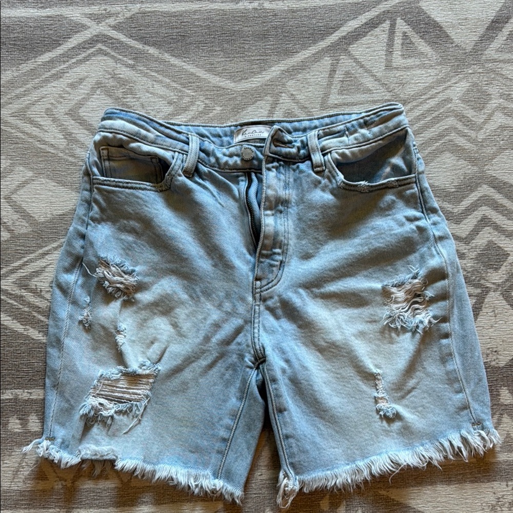 KanCan Blue Distressed Jean Shorts High-Waisted